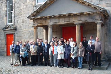 Some of the EOA 2004 participants and tutors outside Canongate Kirk, Edinburgh on the last day of the course